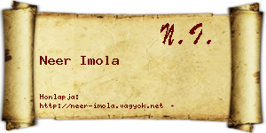 Neer Imola névjegykártya